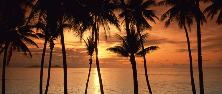 Tropical island sunset in Micronesia