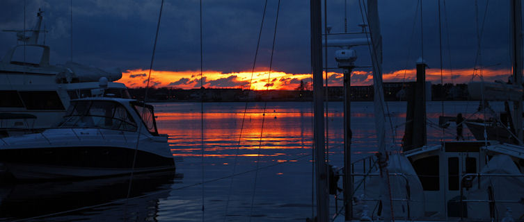 Winter in Newport Harbour, Rhode Island