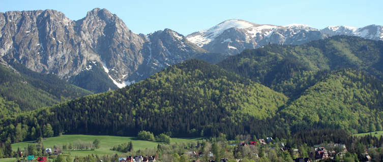 Zakopane overlooked by Poland's Tatra Moutains