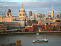 There are great views of London from the upper deck of the Tate