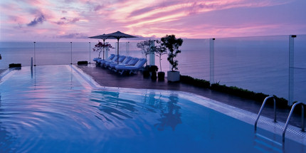 The rooftop pool at Miraflores Park Hotel