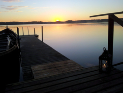 Lake Ajosjärvi gleams in the bright night sky